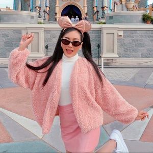 Pink silk and leather skirt So Cute